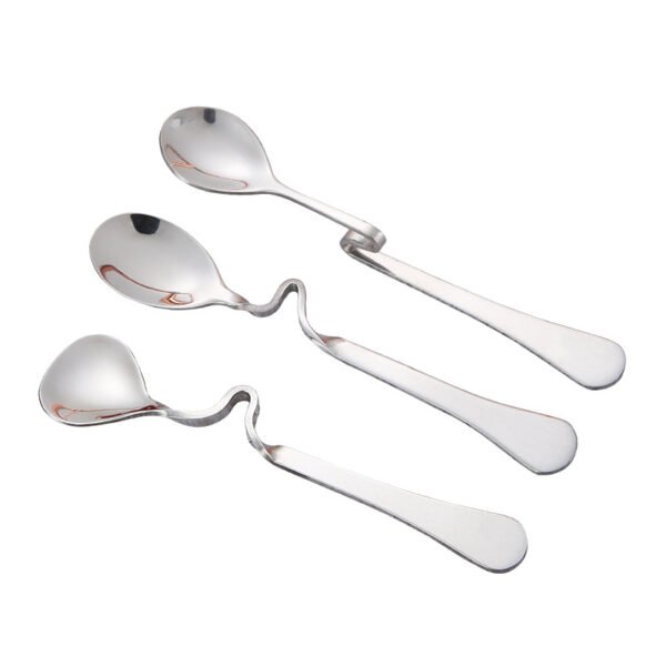 CJ-0031   S-shaped handle serving cup spoon - made of stainless steel, suitable for coffee spoons, dessert spoons, with creative design, can be hung on the cup wall