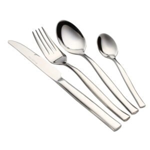 CJ-0032   Wave Handle Stainless Steel Knife, Fork and Spoon Set for Western Cuisine. Wave Thickened Series