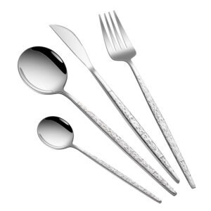 主图_5.png CJ-0003  Our Eco-Friendly Stone Patterned Cutlery Set Pointed Handle Durable Rust-Proof Made of Food-Grade Stainless Steel
