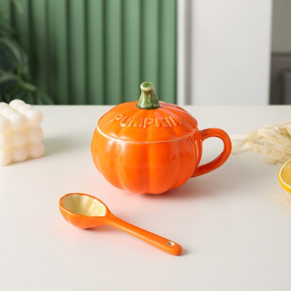 Halloween pumpkin creative personalized ceramic cup, spoon set and coffee cup