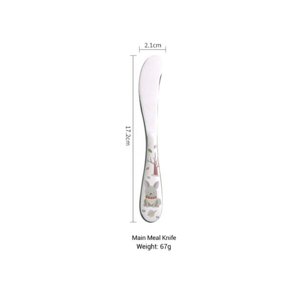 CJ-0004  304 Stainless Steel Children's Knife Fork and Spoon Baby Cartoon Cutlery 4 PCS Set Western Food Tableware