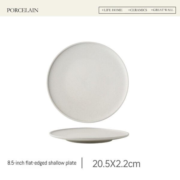 Matte Ceramic Dinner Plate White Round Spaghetti Pasta Fruit Dessert Steak Sushi Flat Serving Side Plate Restaurant Tableware