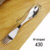 CJ-0016   Custom logo Easy Clean and Carry Mirror Polish Reusable Stainless Steel Metal Spork Metalen