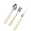 SLCJ-0002   Cute Western-style tableware set - Cheese style - Home use - Portable - Stainless steel - Steak knife and fork - Dessert spoon - Chopsticks - Customizable 3-piece set