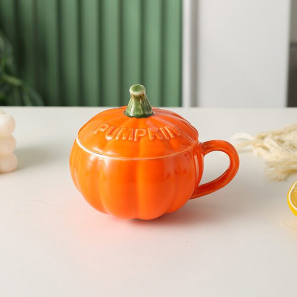 Halloween pumpkin creative personalized ceramic cup, spoon set and coffee cup