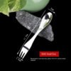 CJ-0016   Custom logo Easy Clean and Carry Mirror Polish Reusable Stainless Steel Metal Spork Metalen