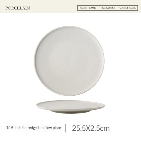 Matte Ceramic Dinner Plate White Round Spaghetti Pasta Fruit Dessert Steak Sushi Flat Serving Side Plate Restaurant Tableware