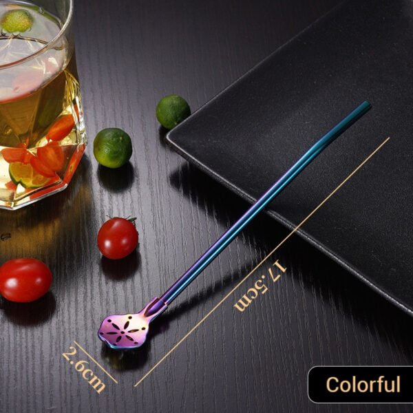 304 Stainless Steel Straw, Detachable Filter Straw Spoon, Juice Coffee Stirring Straw Filter Spoon