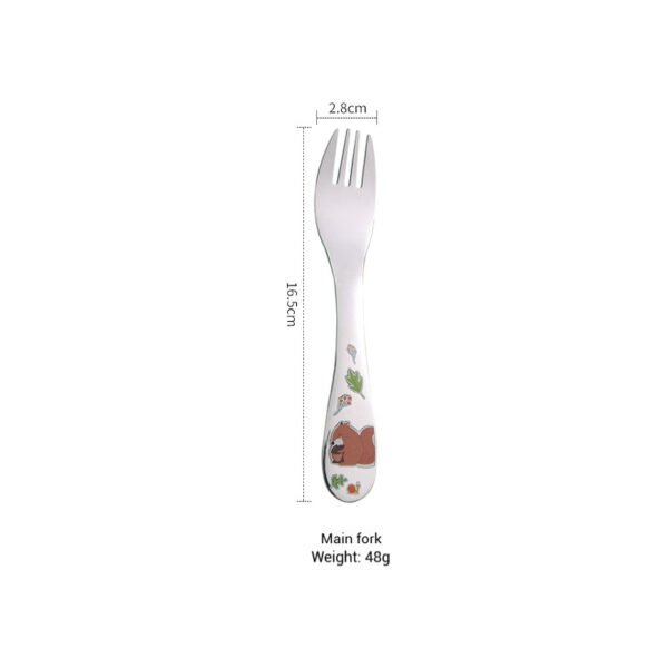 CJ-0004  304 Stainless Steel Children's Knife Fork and Spoon Baby Cartoon Cutlery 4 PCS Set Western Food Tableware