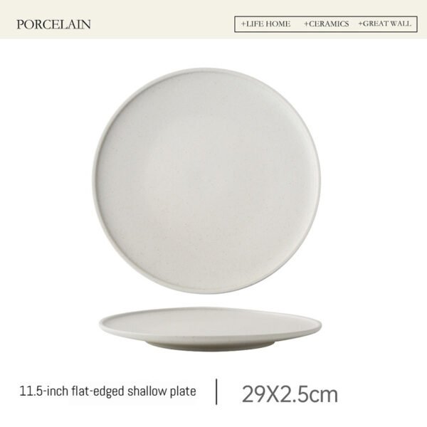 Matte Ceramic Dinner Plate White Round Spaghetti Pasta Fruit Dessert Steak Sushi Flat Serving Side Plate Restaurant Tableware