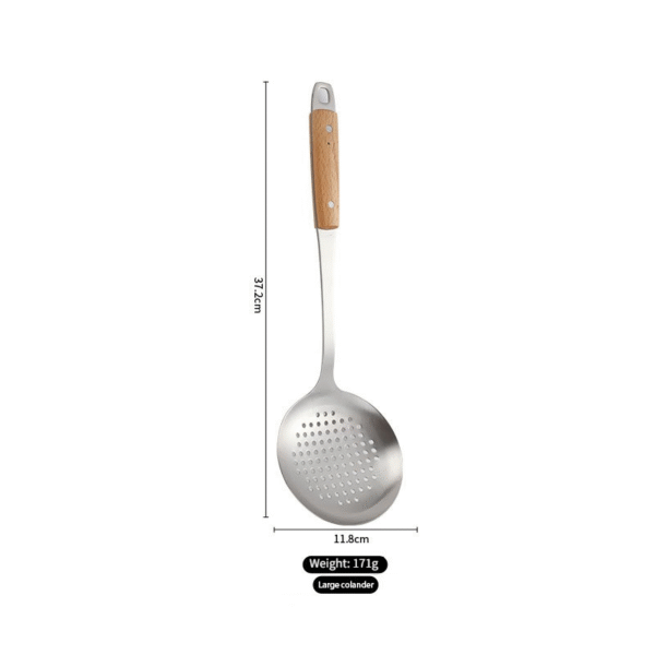 MZCJ-0002   Home and Kitchen Gadget Stainless Steel Spoon Ladle Utensils Set Wood Grain Handle Insulation Kitchenware Cooking Utensils Sets