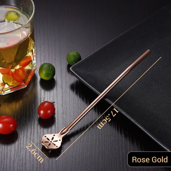 304 Stainless Steel Straw, Detachable Filter Straw Spoon, Juice Coffee Stirring Straw Filter Spoon