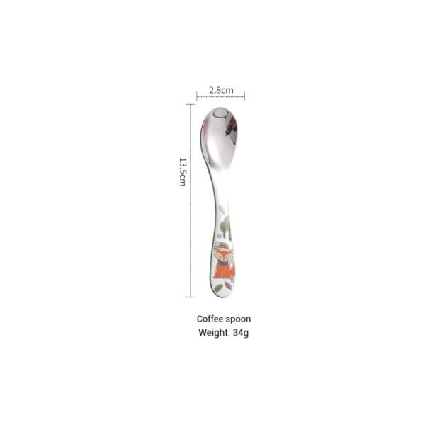 CJ-0004  304 Stainless Steel Children's Knife Fork and Spoon Baby Cartoon Cutlery 4 PCS Set Western Food Tableware