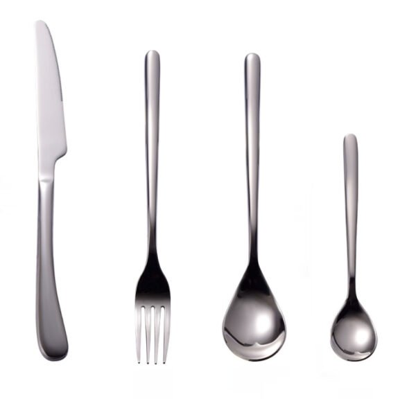 CJ-0005  304 stainless steel knife, fork and spoon hotel family tableware - cutlery, coffee spoon, steak knife and fork, moonlight series Western tableware