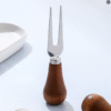 MZCJ-0005   Children's creative tableware with anti-slip wooden handles. Children's spoon, fork and knife set. Can stand upright on a flat surface