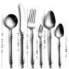 CJ-0014   Western dining set - Steak knife, fork, spoon - Complete set of six pieces. Made of 304 stainless steel. Available in 5 different colors