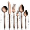 CJ-0014   Western dining set - Steak knife, fork, spoon - Complete set of six pieces. Made of 304 stainless steel. Available in 5 different colors