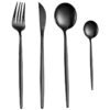 CJ-0011   Stainless steel Portuguese-style tableware set - knife, fork, teaspoon, ladle set of four. Available in multiple color options
