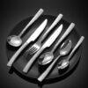 CJ-0020   304 stainless steel hammered pattern European-style tableware knife, fork and spoon, thickened water cube steak knife, dessert spoon, ladle and spoon