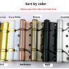 3mm thick 304 stainless steel interlocking hinges. Installation does not require slotting. Home door silent hinge with bearing. Available in 4" and 5" sizes. Multiple colors are available. Custom sizes can be provided