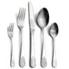 CJ-0013   Stainless steel tableware knife, fork, ladle - 5-piece set. Palace luxury embossed pattern European-style tableware for dining.