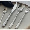 CJ-0022   304 stainless steel thickened western dining set including steak knife, dinner knife, main meal fork, main meal spoon, main soup spoon, dessert knife, dessert fork, dessert spoon, tea spoon, tea fork, butter knife, coffee spoon, fruit fork, ice scoop